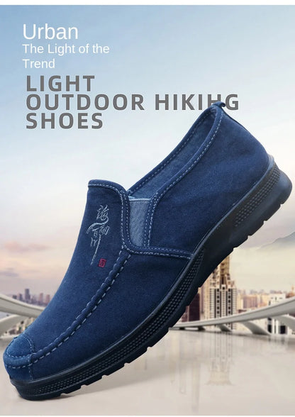 Spring Polyurethane Men Shoes Old Beijing Cloth Shoes Canvas Shoes Men Sports Casual Shoes Breathable Work Shoes