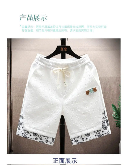 Top selling men's high-quality trendy printed shorts for spring and summer 2025, five quarter shorts, casual shorts