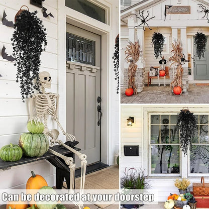 70CM Artificial Eucalyptus Plant Hanging Simulation Black Fake Hanging Vine Plants Diy Home Outdoor Halloween Thanksgiving Decor