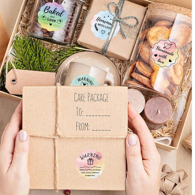 3 rolls Gift thank-you 50x50mm thermal label stickers, suitable for phomemo label printers gradient-color thermal label paper.