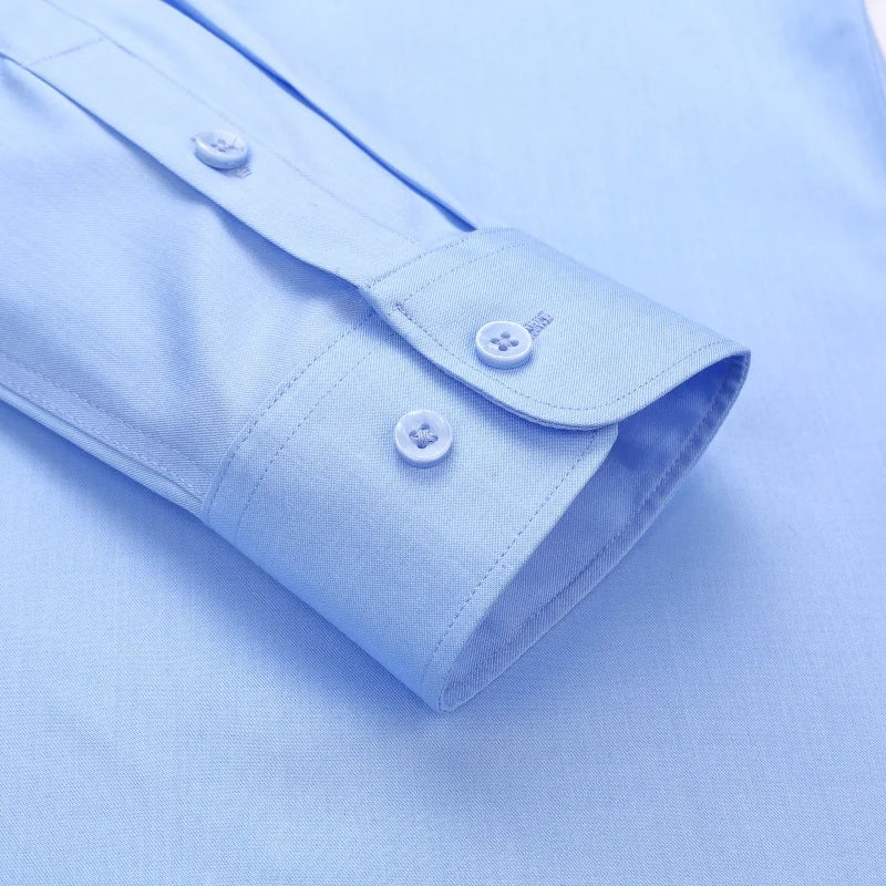 Spring and Autumn Men's Long Sleeve Modal Business No-Iron Professional Work Fitting Anti-Wrinkle Stretch Large Size Shirt S-8XL