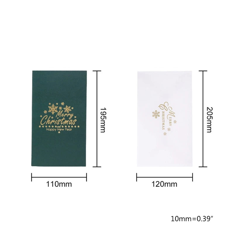 3D for pop Up Christmas Greeting Cards Tree Handmade Holiday Card with Envelope for Xmas New Year Thanksgiving Day Gifts C6UE