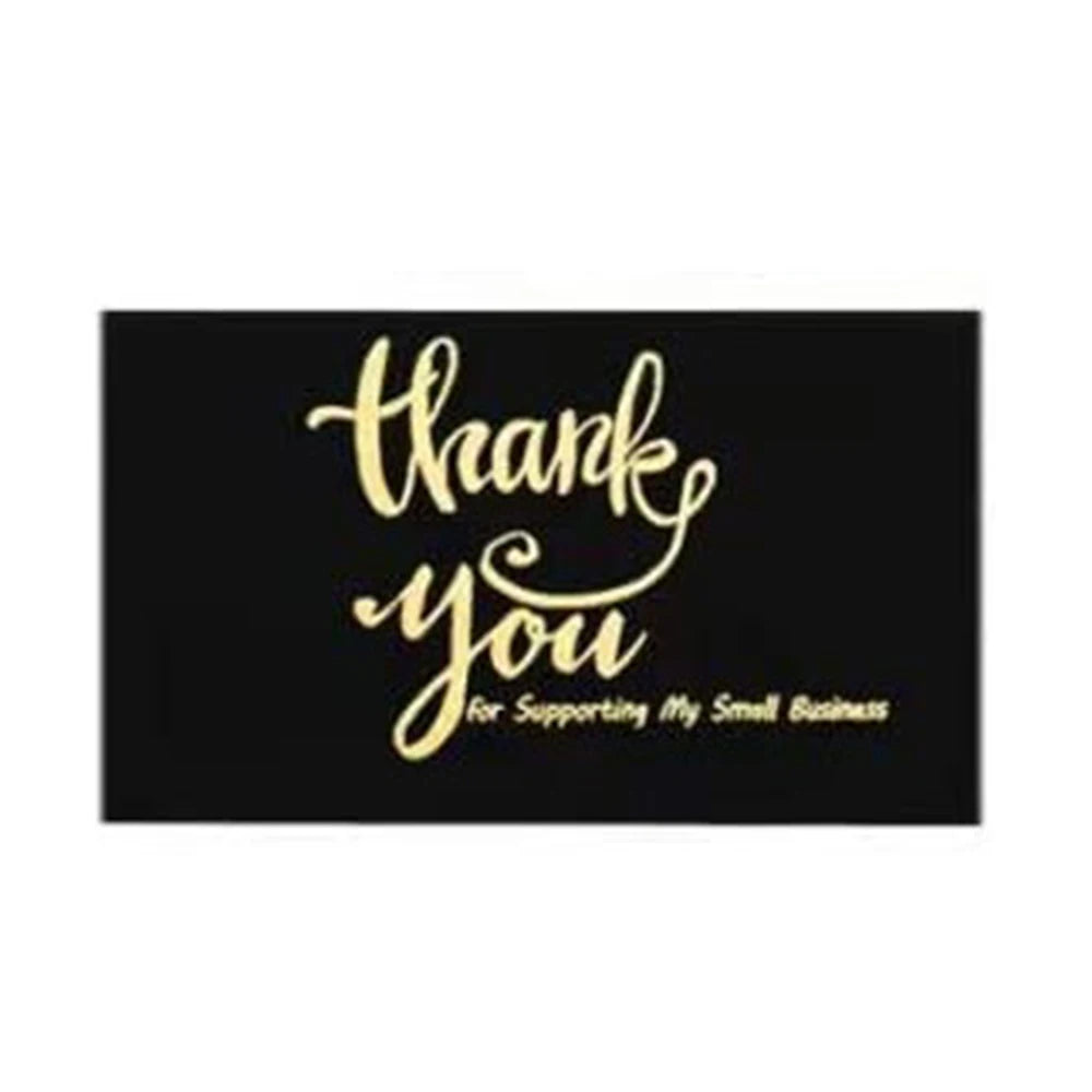 10-50pcs Black Bronzing Thank You Card Greeting Thank You Thank You For Your Order Business Greeting Cards Invitations Gift Card