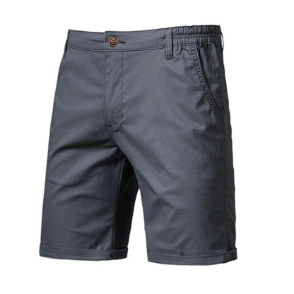 AIOPESON Summer 100% Cotton Solid Shorts Men High Quality Casual Business Social Elastic Waist Men Shorts 10 Colors Beach Shorts