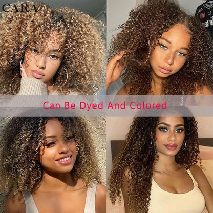 3C 4A Human Hair Bundles Mongolian Afro Kinky Curly Weave For Black Women Sassy Curl Virgin Human Hair 4 Bundles Natural Color