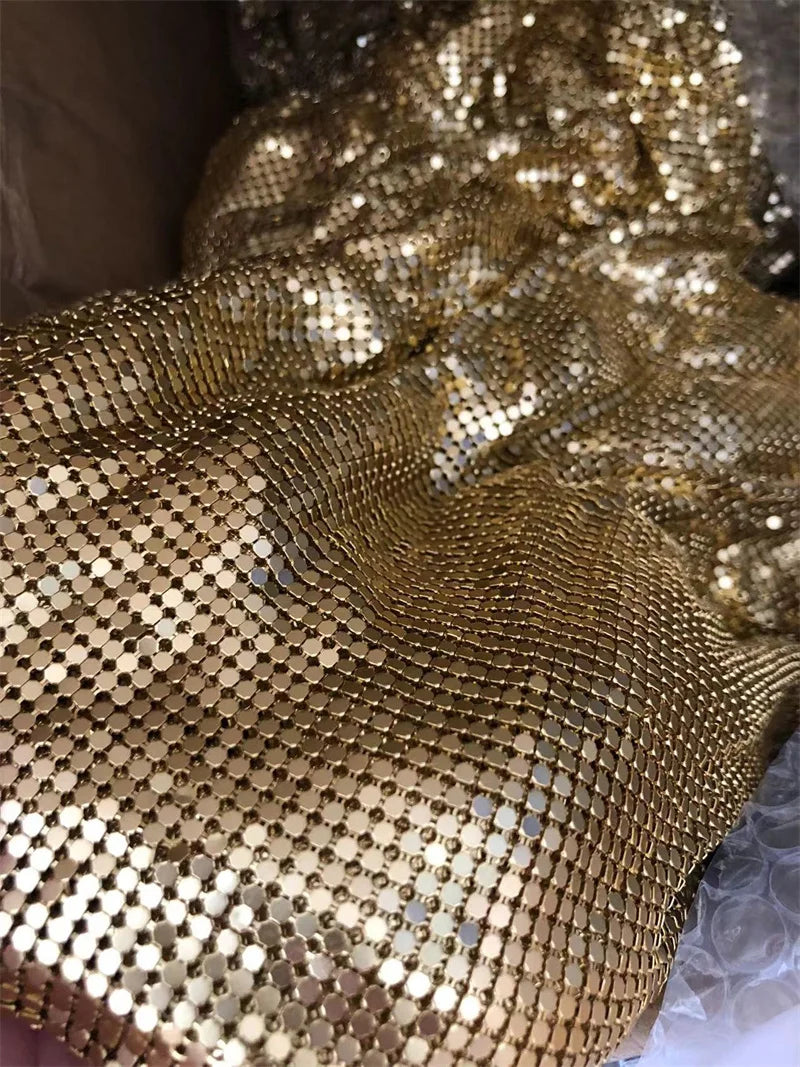 2024 Sexy Clubwear Backless Sequin Short Dress For Women Cocktail Metalic Split Mesh Harness Body Chain Club Low Cut Mini Dress