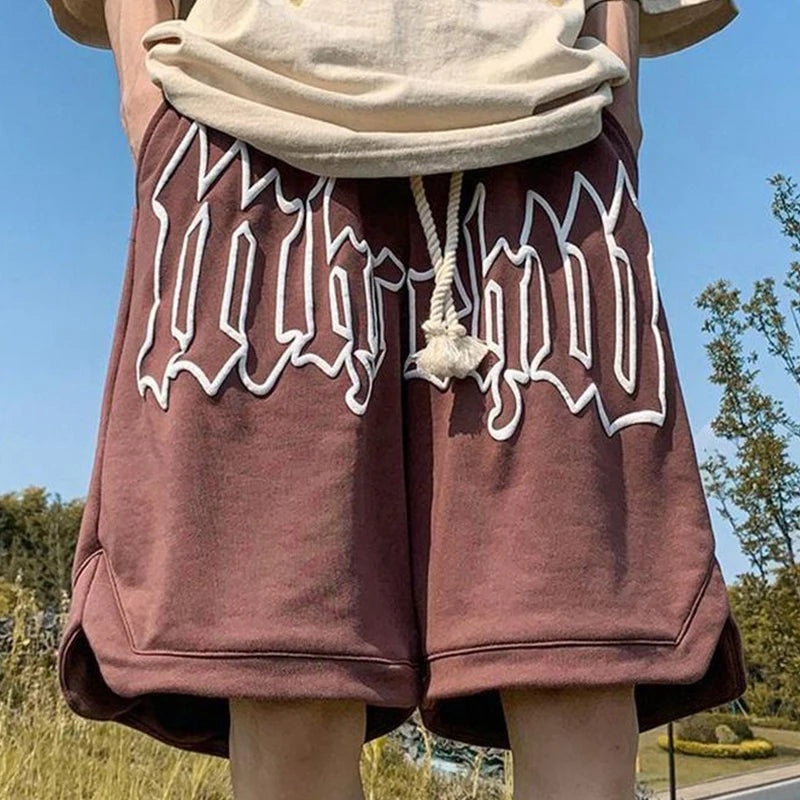 Y2k Shorts For Men 2025 Summer Letter Foam Print Loose Sweatpants Gym Oversized Basketball Shorts Pants Hip Hop Streetwear 8XL