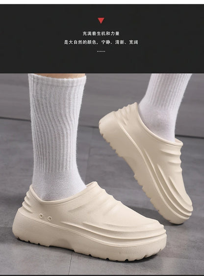 Summer Chef Shoes Anti Slip and Oil Proof Work Shoes Lazy Slippers Casual Trendy Slipper One Step Fashion Garden Shoes For Beach