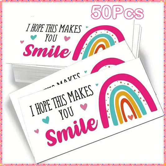 50pcs/pack I hope this makes you smile Decoration Card Shopping greeting cards Buy thank you cards for customers 2024 New