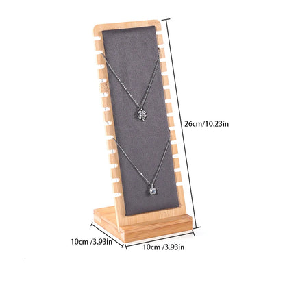 Bamboo Jewelry Display Stand Necklace Display Stand Wooden Multiple Necklace Easel Showcase Display Holder for Necklaces