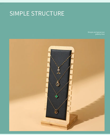 Bamboo Jewelry Display Stand Necklace Display Stand Wooden Multiple Necklace Easel Showcase Display Holder for Necklaces