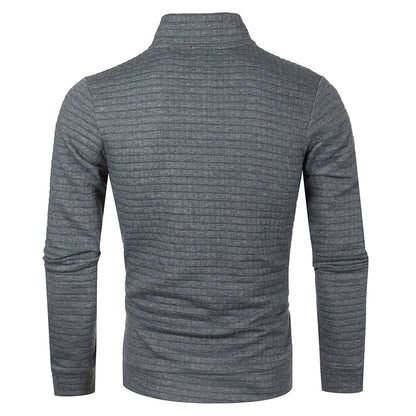 Autum Men's Solid Color Sweatshirt New Oversize Half Zipper Pullover Warm Sweater Jogger Sport Tops