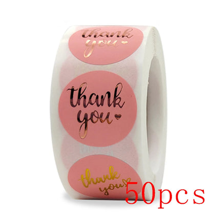 1inch Gift Sealing Stickers Gold Foil Thank You Stickers Diary Scrapbooking Gift Decorations Labels Custom Logo Brand Stickers