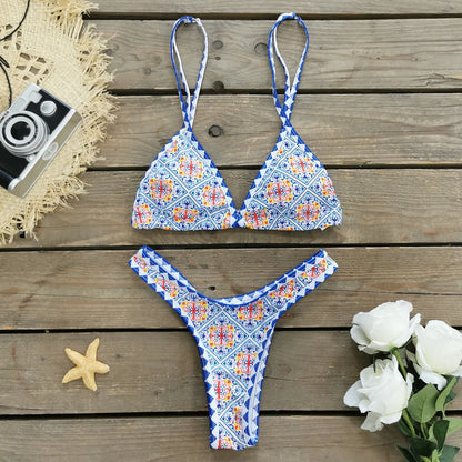 2024 New Sexy Brazilian Bikini Set Women Print Biquini Female Cut Bikinis Swimwear Push Up Swimsuit Bath Suit