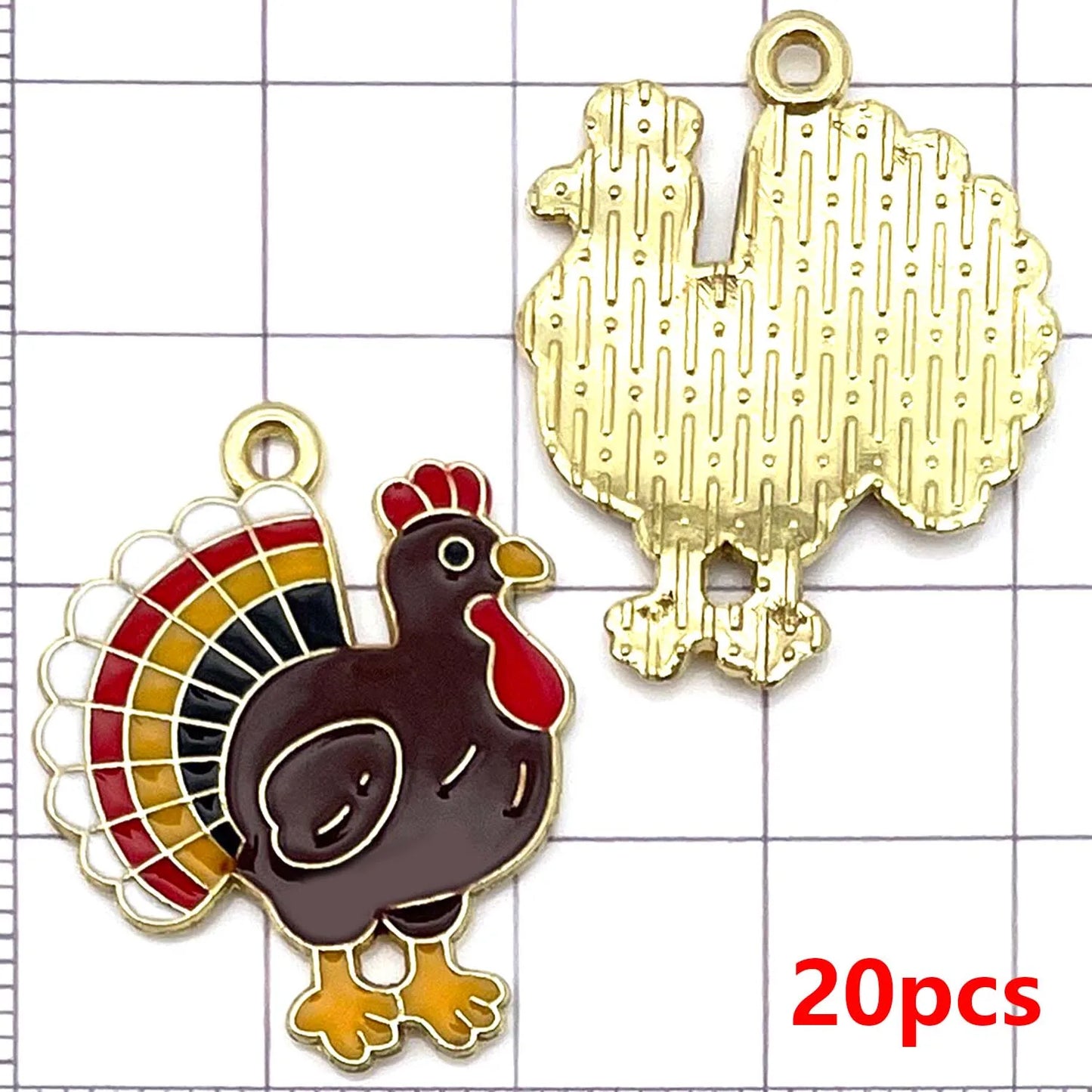 20pcs Thanksgiving Charms Alloy Turkey, Maple Leaf, Pine Cone, Scarecrow, Pumpkin Pendants for DIY Jewelry Making Accessories
