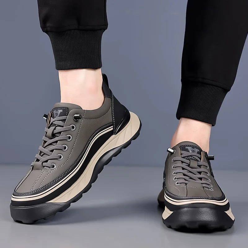 2025 High Quality Brand Men's Leather Casual Shoes Outdoor Hiking Shoes Anti Slip Wear-resistant Men's Hiking Shoes Breathable
