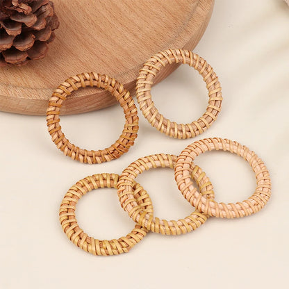 10Pcs Woven Rattan Napkin Rings Rustic Woven Tabletop Holders For Christmas Thanksgiving Home Wedding Party Decor