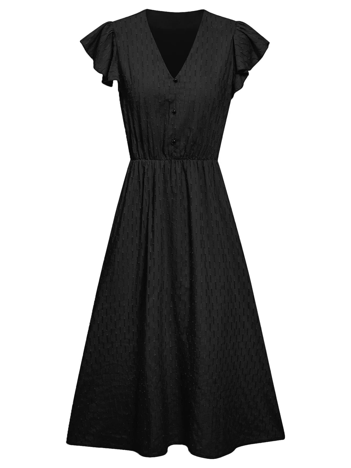 2025 New Summer Dress Women Casual Solid V-neck High Waist Fresh Wind Midi Dresses For Women Elegant Boho White Dress Vestidos