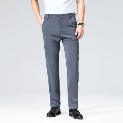 29-42 Men's Summer Thin Fashion Business Casual Suit Pants Long Pants Men's Elastic Straight Sleeve Formal Pants Plus Size 28-40