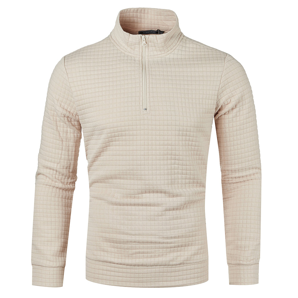 Autum Men's Solid Color Sweatshirt New Oversize Half Zipper Pullover Warm Sweater Jogger Sport Tops