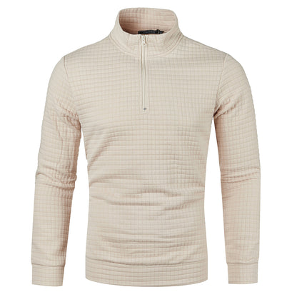 Autum Men's Solid Color Sweatshirt New Oversize Half Zipper Pullover Warm Sweater Jogger Sport Tops