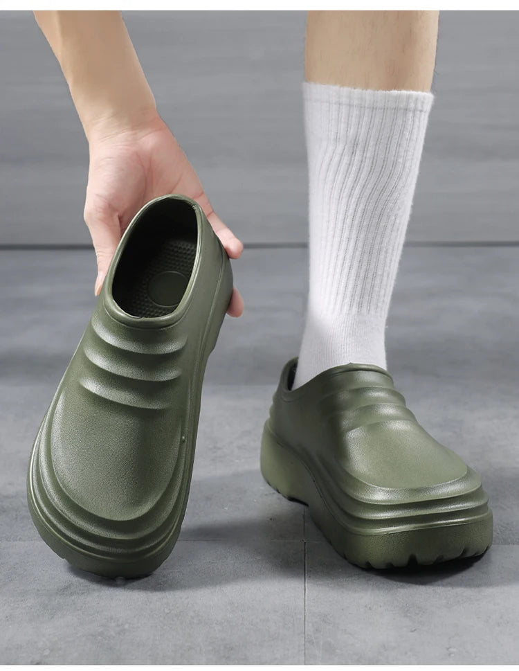 Summer Chef Shoes Anti Slip and Oil Proof Work Shoes Lazy Slippers Casual Trendy Slipper One Step Fashion Garden Shoes For Beach