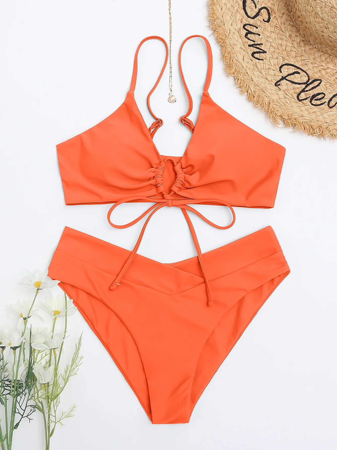 Summer Women's Leopard Patchwork Swimsuit Sexy Back Cross Lace-Up Swimwear High Waist Bikini Set Push Up Bathing Suit Beachwear