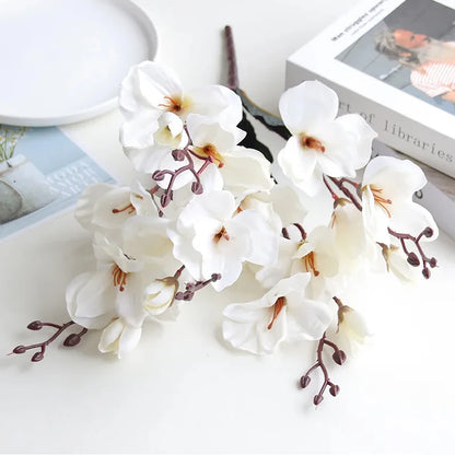 5 Forks 20 Heads High Quality Artificial Flowers Autumn Magnolia Home Decor Flower Decoration Fake Christmas Wedding Accessories