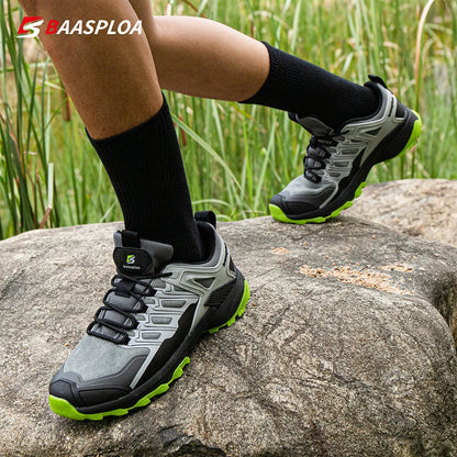 Baasploa Men Hiking Shoes Waterproof Outdoor Sneakers for Men Casual Sneakers Anti-Skid Wear-Resistant Male Shoes New Fashion