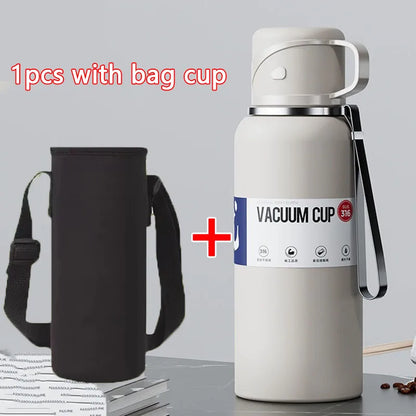 2L Thermal Water Bottle Large Capacity With Straw Stainless Steel Thermos Bottle Cold and Hot Water Bottle Sport Thermos Cup