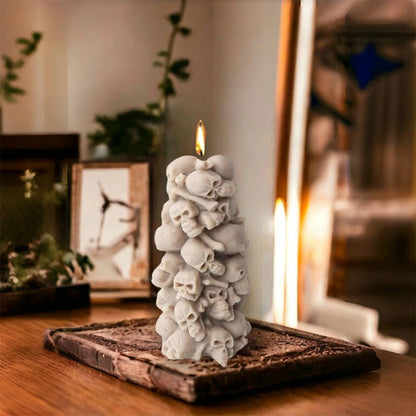 Square Pumpkin Candle Silicone Molds 3D Skull Pillar Candle Mold for DIY Ghost Pumpkin Epoxy Resin Halloween Party Home Decor