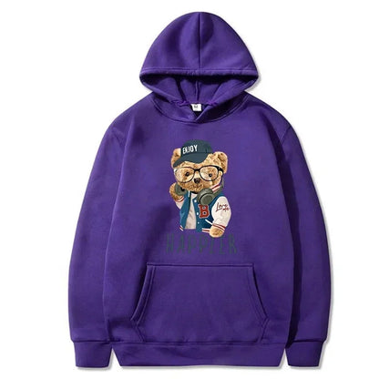 2024 New Men's Hoodie Fun Teddy Bear Hooded Casual Shirt for Men Fashion Sweatshirt Loose Street Hoody Multi Color Sweatshirt