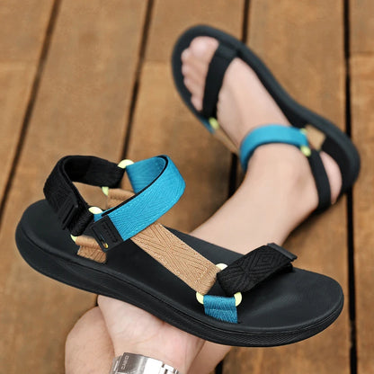 Summer Outdoor Wadable Sandals Man Arch Support Yoga Mat Insole Gladiator Open Beach Slippers Antiskid Durable Flat Men Shoe