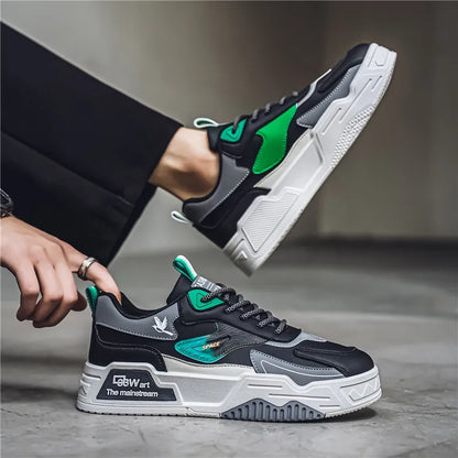 2024 Autumn New Casual Sports Shoes Men's Leather Low-Top Fashion Trend Easiest for Match Running Shoes Men's Skateboard Shoes Suitable for Outdoor Sports