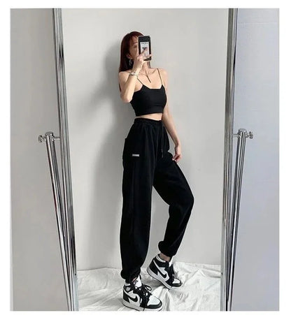 Spring Season Thin High Waist American Letter Loose Sports Pants Women Casual Bottoming Trousers Underwear Women Clothes