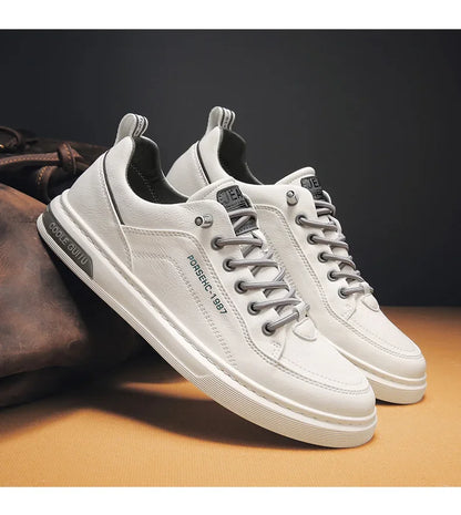 Trendy Versatile Cloth Shoes Men's Spring New Breathable White Shoes Men's Sports and Leisure Board Shoes Trendy Shoes
