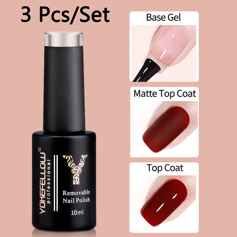 YOKEFELLOW 6Pcs/Set Fall Winter Gel Nail Polish Semi Permanent UV Led Gel Varnish Brown Orange Pumpkin Halloween Christmas Gift