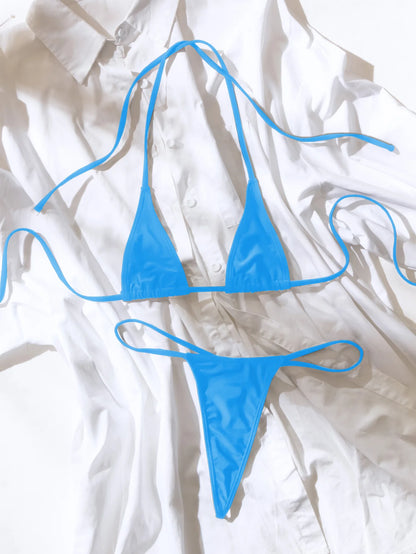 2025 New Triangle Tie-Front Sexy Bikini Two-Piece Swimsuit for Women
