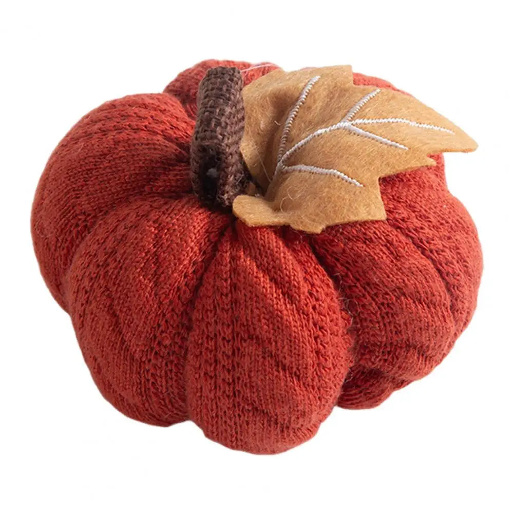 Autumn Harvest Crochet Pumpkins Handmade Pumpkin Ornament Set of 3 Mini Knit Pumpkins for Thanksgiving Table Decor Realistic