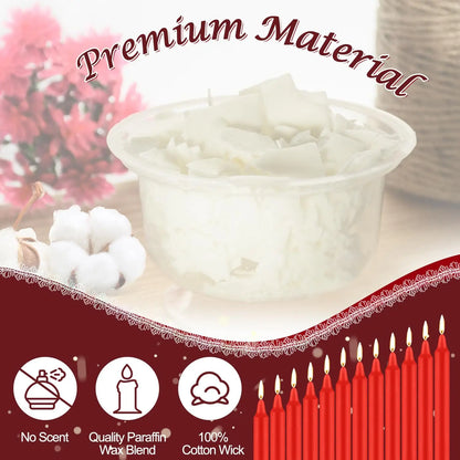 24 Pieces of 4英寸 Red Wax, Drip-Free, Smoke-Free, Fragrance-Free, Home Dinner Candles, Hand-Pulled, High-Quality, Suitable for Church, Family, Wedding, Party, Seasonal Celebrations, Emergency Situations and Home Decoration