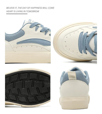2025 Chunky Sneakers  Autumn Fashion Low Top Lace Up Running Shoes Comfortable Flat Casual Walking Shoes Tenis Masculino