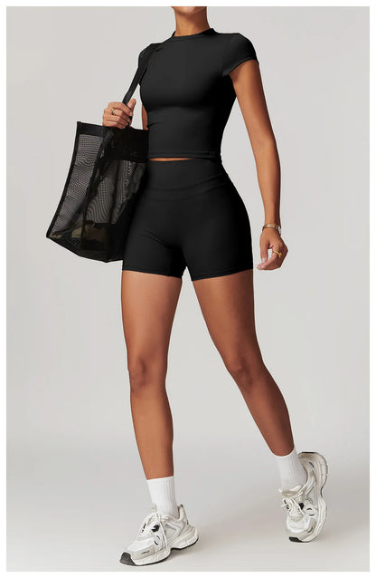 SWELTERING Women Short Sleeve Yoga Top Sport T Shirts Fitness Workout Clothes Yoga Shirt Gym Top Running Active Wear Sport Top