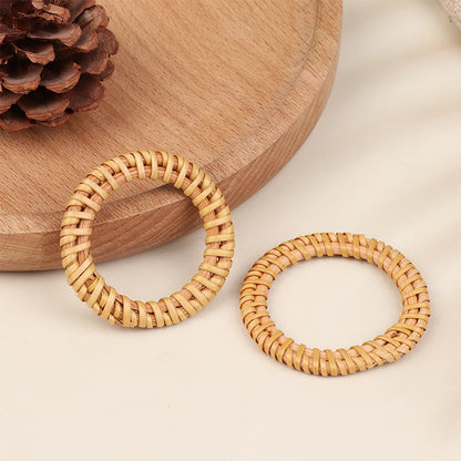 10Pcs Woven Rattan Napkin Rings Rustic Woven Tabletop Holders For Christmas Thanksgiving Home Wedding Party Decor