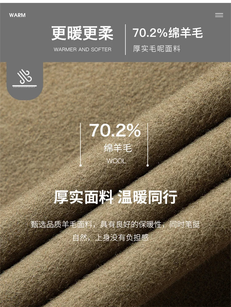 2024 Autumn/Winter New Double sided Woolen Coat High end Fabric Korean Edition Fashion Pure Handmade Woolen Coat Work Style