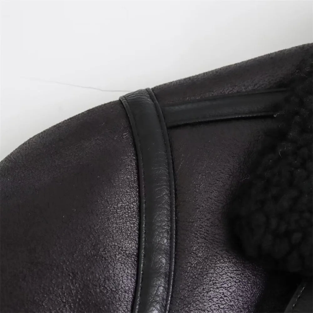 2024 RARF Autumn New Women's European and American Style Loose Fashion with Belt Double sided Collar Jacket Coat