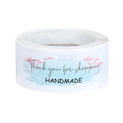 120Pcs/roll Thank You Self-adhesive Label Sticker Rectangular Sealing Stickers Business Bakery Shop Thank Customers Gifts