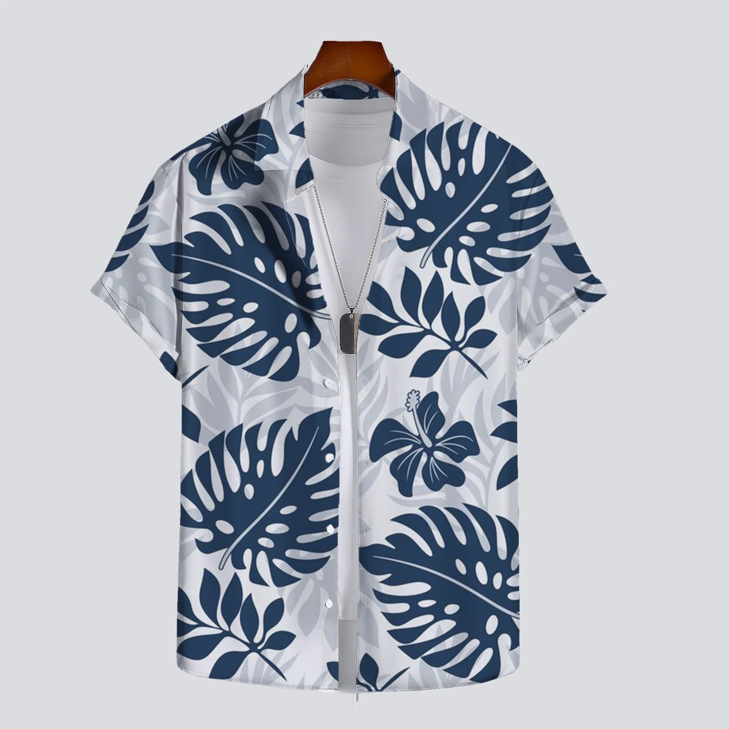 2025 Hawaiian men's summer designer shirts 3d print tropical plants print Hawaiian shirts casual summer short sleeve fashion