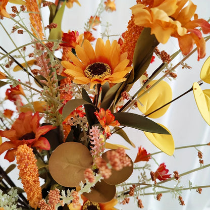 2pcs Silky Flower Bouquets, 21.7" Artificial Flowers for Kitchen & Living Room Decor Table Centerpiece, Spring Summer Home Decor