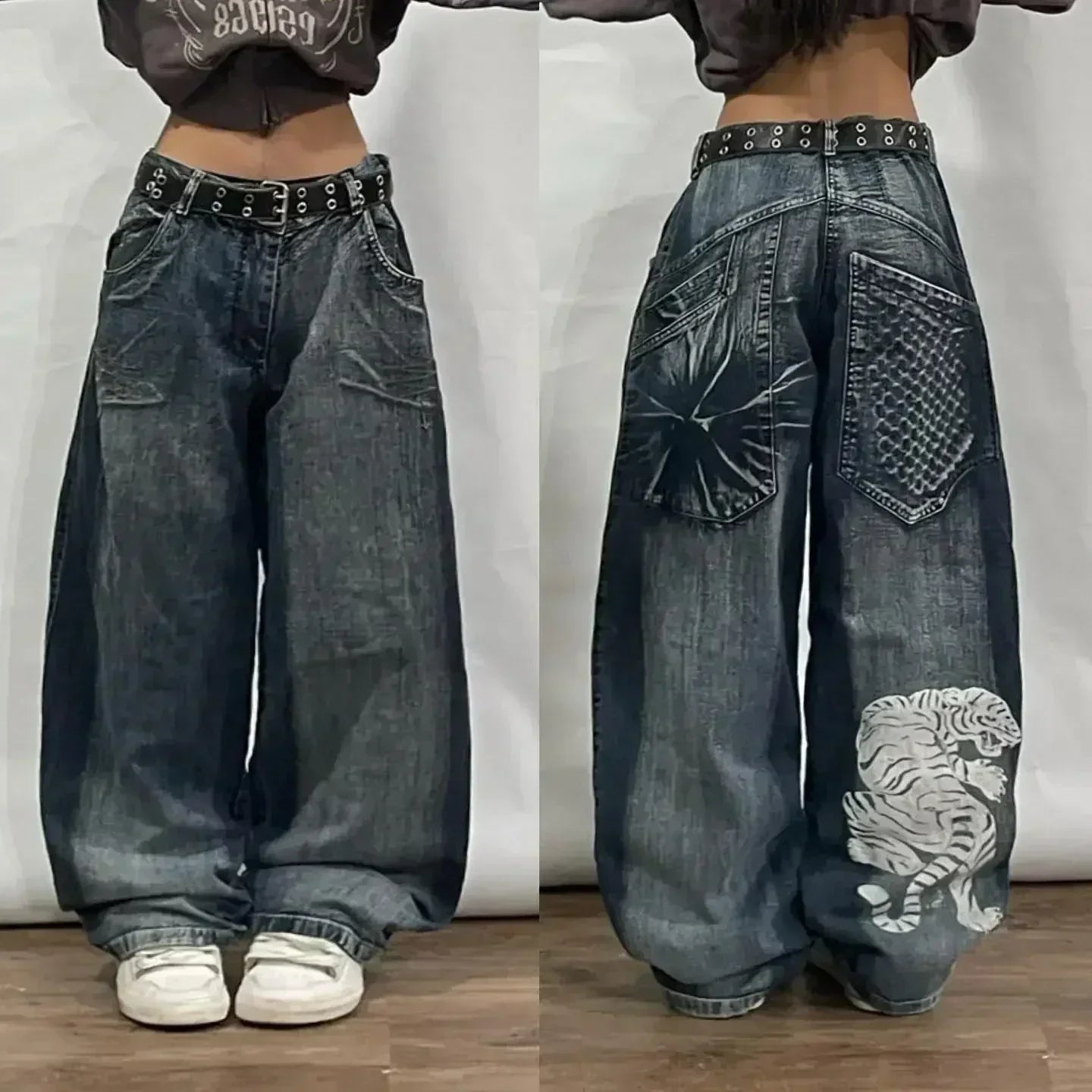American Fashion Trend Selling Washed Jeans Women Men Y2K New Street Retro Joker Straight Wide Leg Pants Unisex Punk Loose Jeans