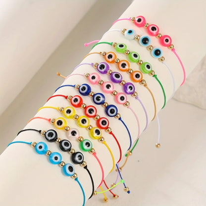 12 pieces of new colorful Bohemian eye bracelet set, friendship bracelet suitable for gift giving and summer wear